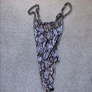 Snake print body suit